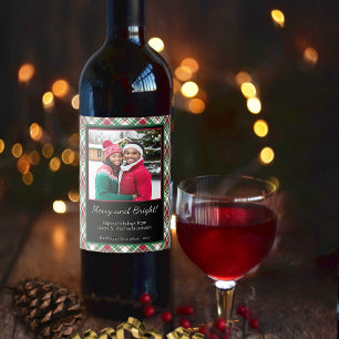 Étiquette Pour Bouteilles De Vin Russe Plaid Joyeux & Lumineux Photo de vacances