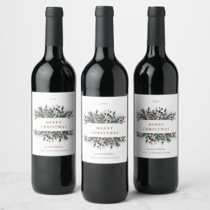 Étiquette Pour Bouteilles De Vin Russe Winter Boughs Holiday