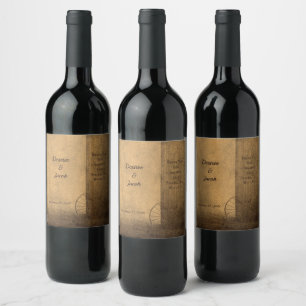 Étiquette Pour Bouteilles De Vin Rustic Country Wood Grange Vintage Western Mariage