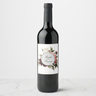 Étiquette Pour Bouteilles De Vin Sac-cadeau de bouquet de pivoines Bourgogne et Blu
