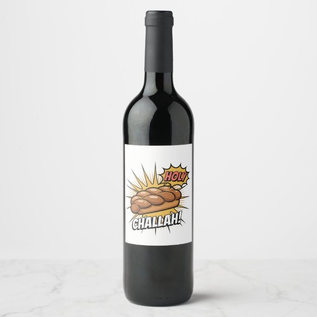 Étiquette Pour Bouteilles De Vin Saint Challah Drôle juif juif Hanoukka juif (Devant)