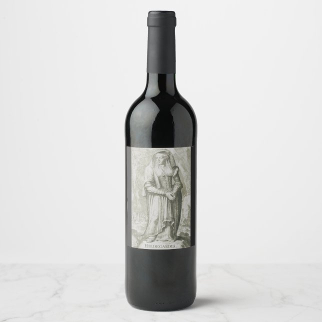 Étiquette Pour Bouteilles De Vin Saint Hildegard de Bingen (Devant)