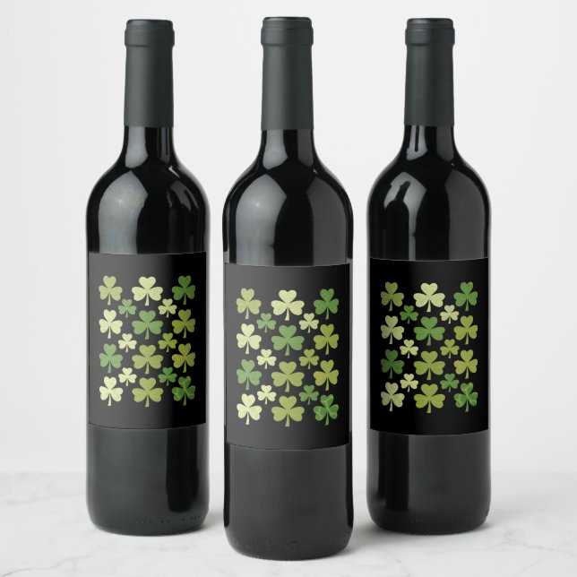 Étiquette Pour Bouteilles De Vin Saint Patrick's Day Heart Lucky Clover Shamrock (Bouteilles)