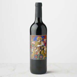 Étiquette Pour Bouteilles De Vin Saint Stanislas Évêque et Martyr Beaux-Arts