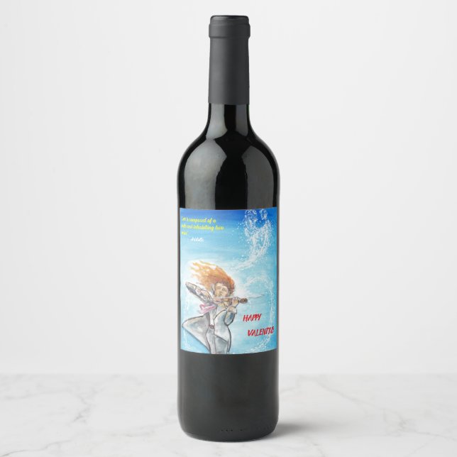 Étiquette Pour Bouteilles De Vin Saint Valentin's Souls belle citation (Devant)