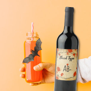 Étiquette Pour Bouteilles De Vin Salle de l'apothicaire halloween vampire sang vint