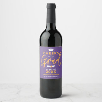 Étiquette Pour Bouteilles De Vin Salue À La Grad Purple Custom Grad Graduation Part