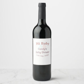 Étiquette Pour Bouteilles De Vin salut bébé shower bleu orange fleur tendance rétro