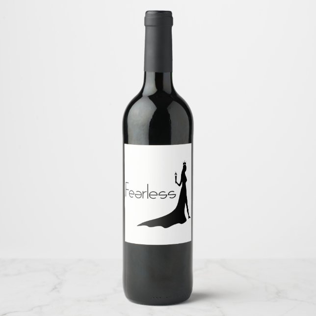 Étiquette Pour Bouteilles De Vin Sans peur (Devant)