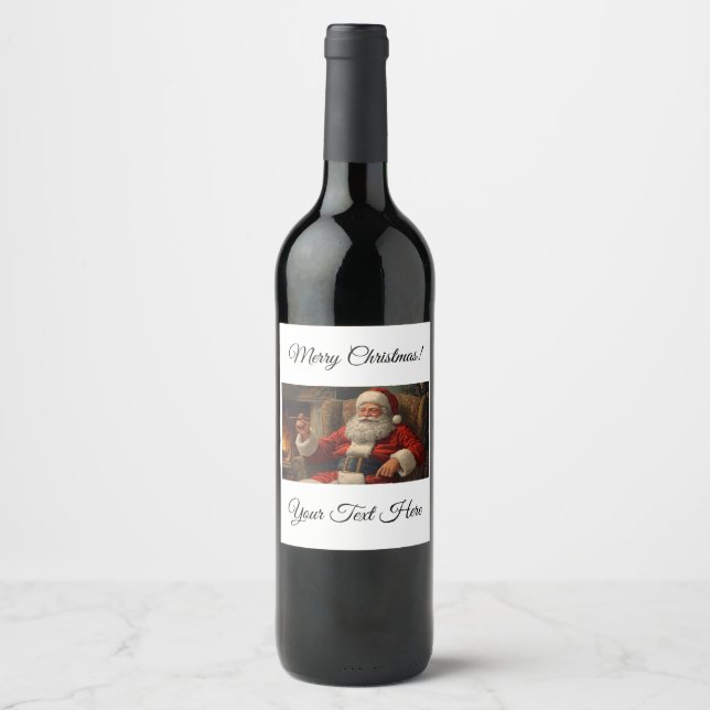 Étiquette Pour Bouteilles De Vin Santa Wine Bottle Label (Devant)