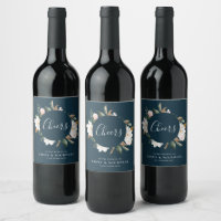 SANTÉ | blanc magnolia floral bleu marine