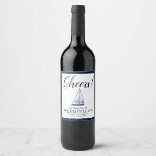 Étiquette Pour Bouteilles De Vin Santé! Mariage nautique Marine Customisée