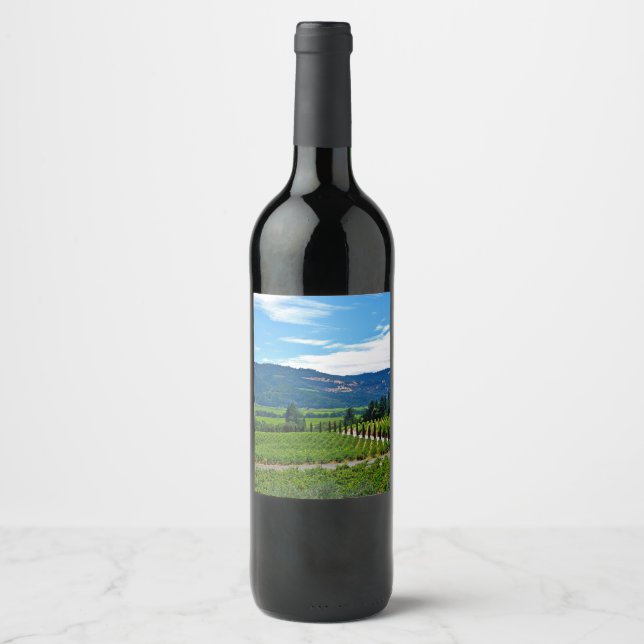 Étiquette Pour Bouteilles De Vin Scène de Napa Valley (Devant)