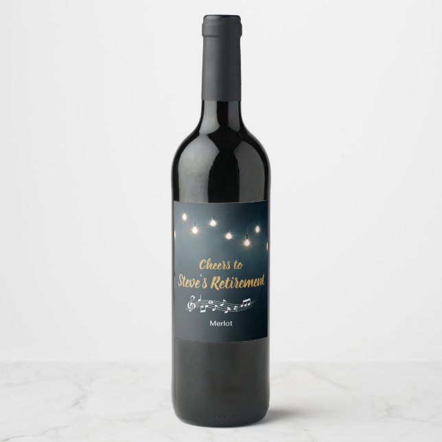 Étiquette Pour Bouteilles De Vin Scène musicale (Devant)