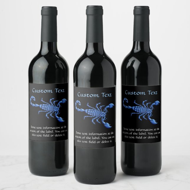 Étiquette Pour Bouteilles De Vin Scorpion bleu (Bouteilles)