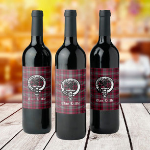 Étiquette Pour Bouteilles De Vin Scottish Clan Little Crest Badge and Tartan Custom