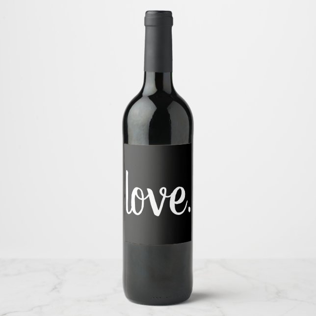 Étiquette Pour Bouteilles De Vin script chic LOVE. (Devant)