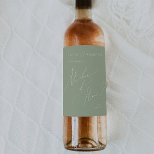 Étiquette Pour Bouteilles De Vin Script Whimsical Sage Matron D'Honneur Propositi