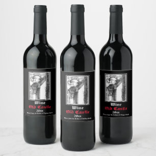 Étiquette Pour Bouteilles De Vin Sculpture du château Crayon Art