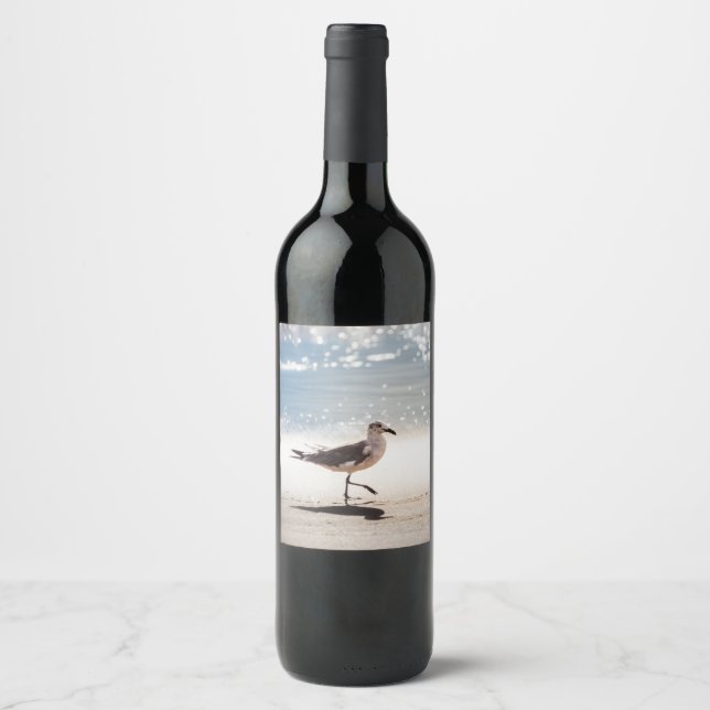 Étiquette Pour Bouteilles De Vin Seagull on Virginia Beach (Devant)