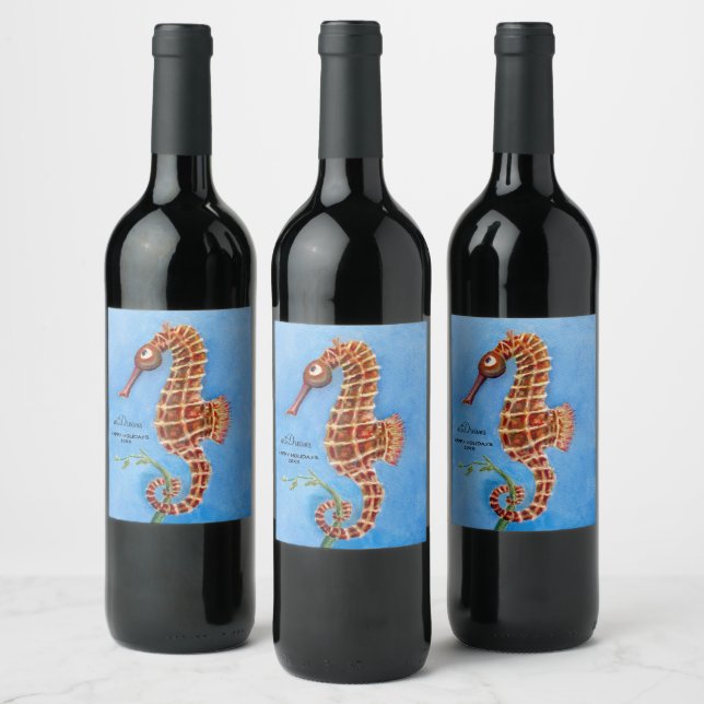Étiquette Pour Bouteilles De Vin Seahorse (Bouteilles)
