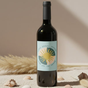 Étiquette Pour Bouteilles De Vin Seaside Soiree Fête des mariées Moderne Cute CUSTO