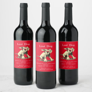 Étiquette Pour Bouteilles De Vin Secourt de chien Inspiré Rouge Custom Wine Étiquet