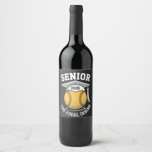 Étiquette Pour Bouteilles De Vin Senior The Final Inning 2026 Softball Graduation
