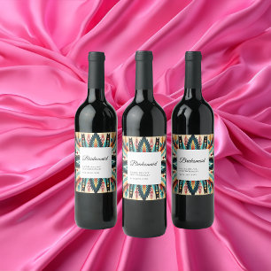 Étiquette Pour Bouteilles De Vin Seras-Tu Ma Demoiselle D'Honneur Aztèque Tribal Et