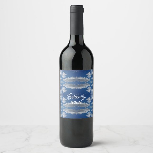 Étiquette Pour Bouteilles De Vin Sérénité maintenant ! (Devant)