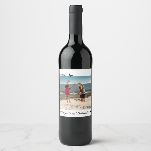 Étiquette Pour Bouteilles De Vin Serez-vous ma servante d'honneur, servante d'honne (Devant)
