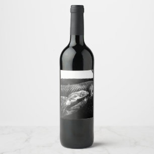Étiquette Pour Bouteilles De Vin Serpent noir et blanc