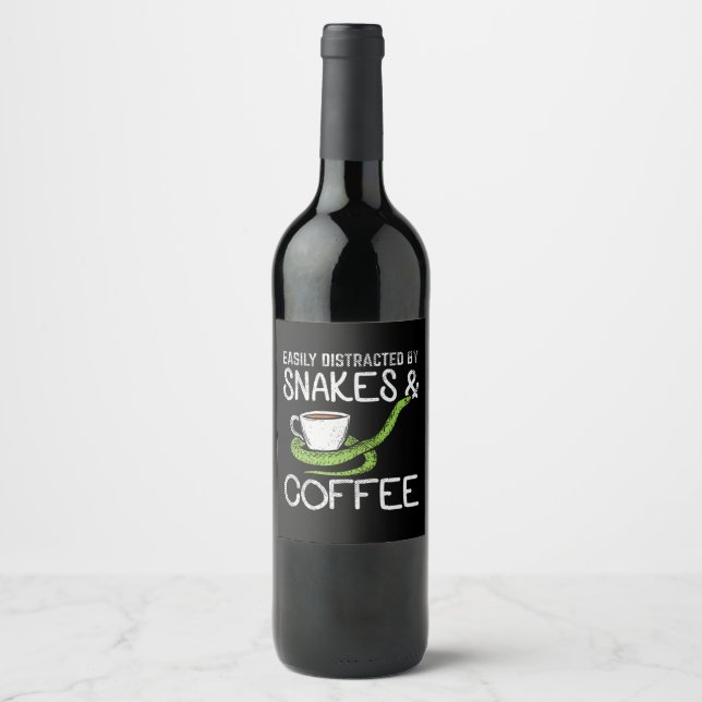 Étiquette Pour Bouteilles De Vin Serpents et café (Devant)