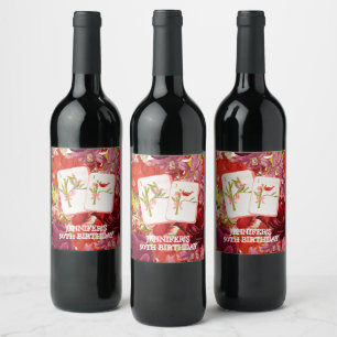 Étiquette Pour Bouteilles De Vin Serviettes en papier rouge pour la décoration de f