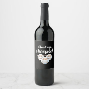 Étiquette Pour Bouteilles De Vin Sheep in mask Animal Lovers