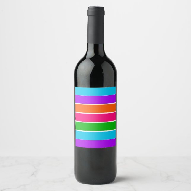 Étiquette Pour Bouteilles De Vin Sherbet Stripes (Devant)