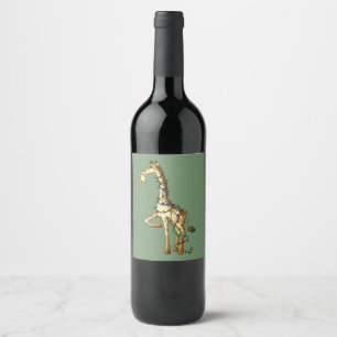 Étiquette Pour Bouteilles De Vin Shiny Giraffe