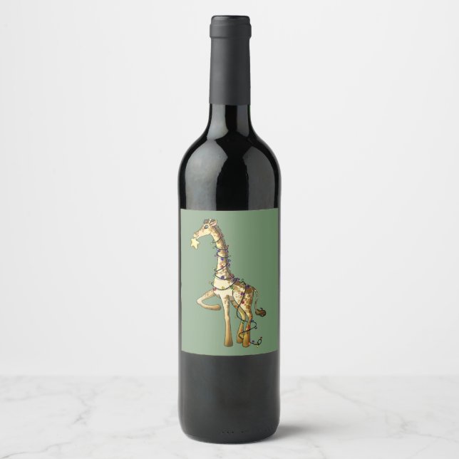 Étiquette Pour Bouteilles De Vin Shiny Giraffe (Devant)