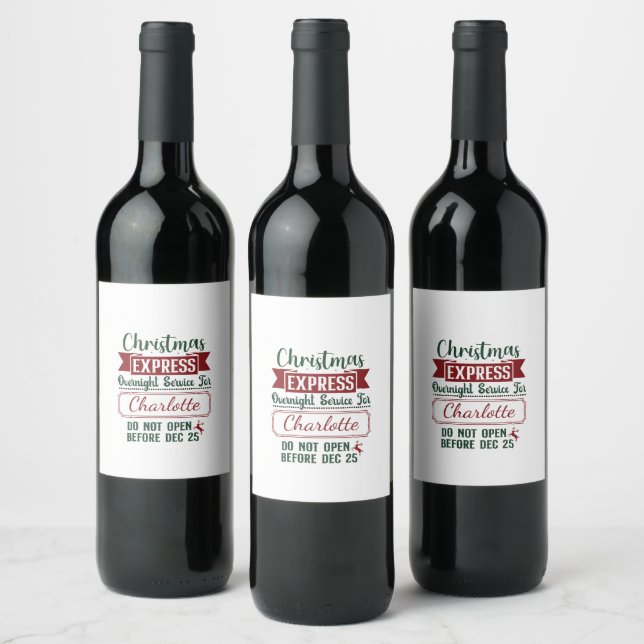 Étiquette Pour Bouteilles De Vin Signal de livraison surprise festive (Bouteilles)