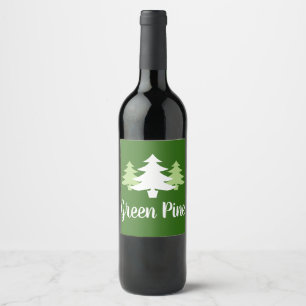 Étiquette Pour Bouteilles De Vin silhouette de l'ARBRE DE NOËL