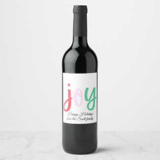 Étiquette Pour Bouteilles De Vin Simple colorful holiday Joy