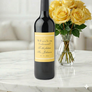 Étiquette Pour Bouteilles De Vin Simple Élégante Douce Robe de Demoiselle d'Honneur
