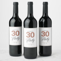 Simple moderne 30 Flirty Étiquette de vin personna