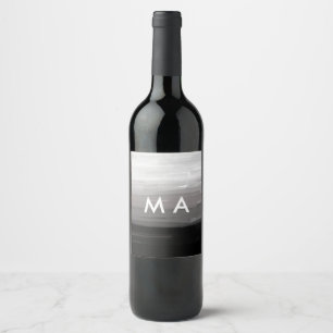 Étiquette Pour Bouteilles De Vin Simple monogramme ajoutez votre lettre de nom homm