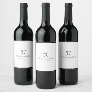 Étiquette Pour Bouteilles De Vin Simple Nœud Papillon Mariage Classique