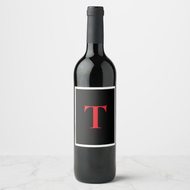 Étiquette Pour Bouteilles De Vin Simplement Vôtre Ajoutez Votre Monogramme (Devant)