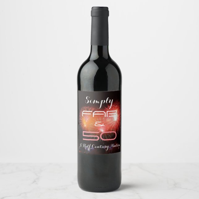 Étiquette Pour Bouteilles De Vin Simply Fab & 50 - (Devant)