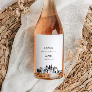 Étiquette Pour Bouteilles De Vin Skyline de Dallas