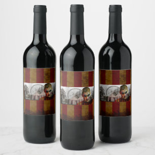 Étiquette Pour Bouteilles De Vin SlipperyJoe's Happy Halloween déplaisant visage de