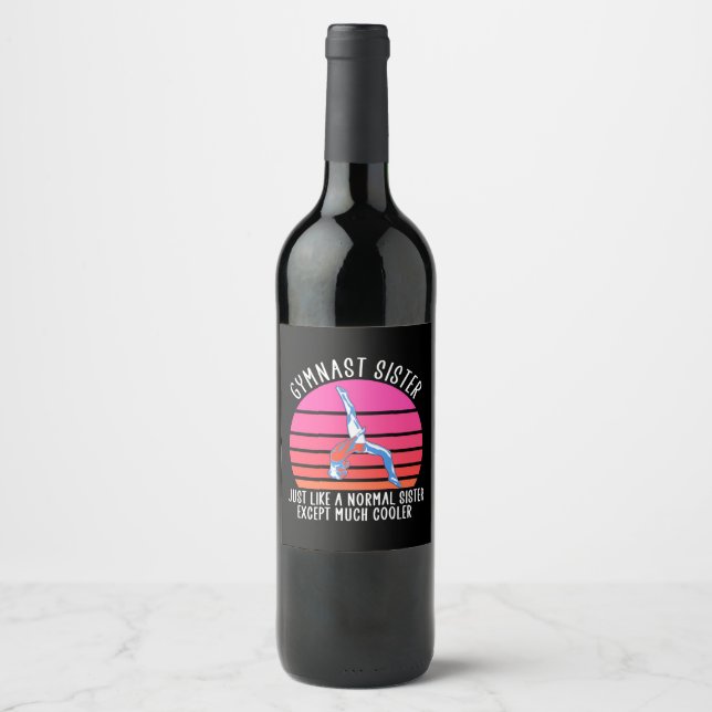 Étiquette Pour Bouteilles De Vin Soeur Gymnaste (Devant)